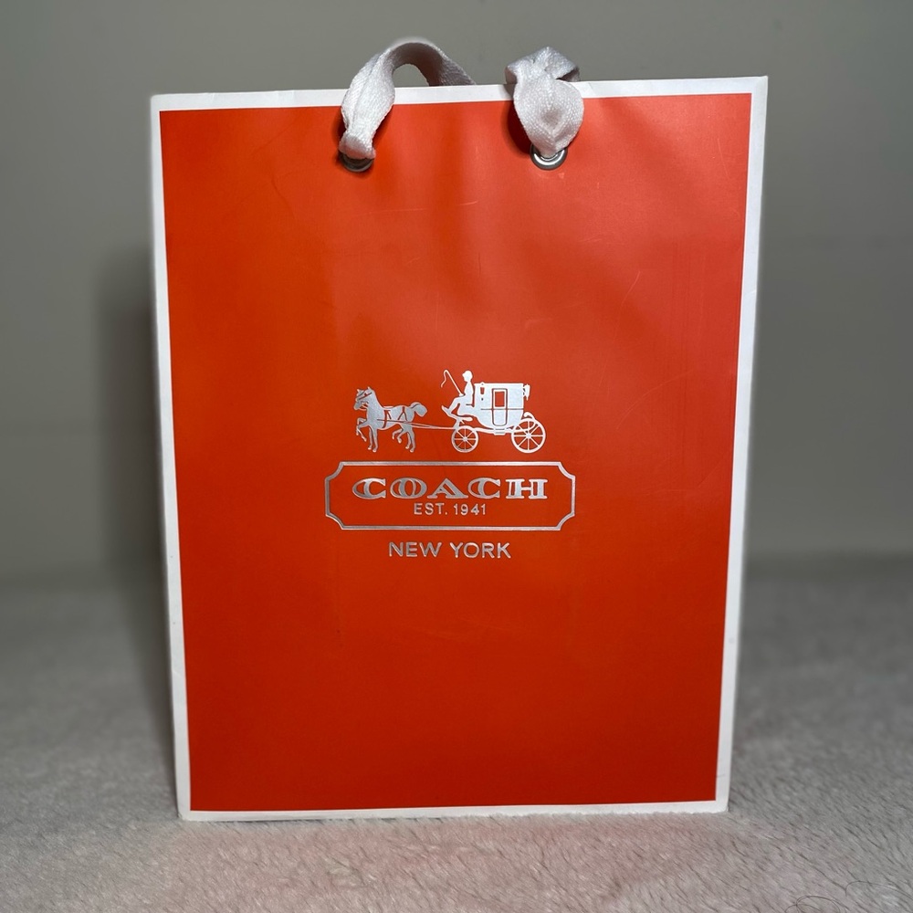 Coach Red & White Gift Bag EUC